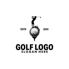 Golf man logo designs vector illustration