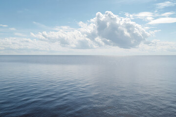 serene lake with gentle waves reflecting clear blue sky ultrabright sunlight sparkling on waters surface creating