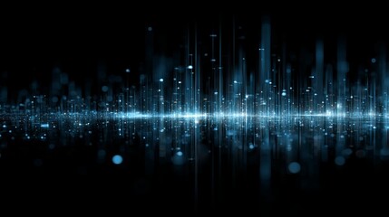 Abstract Digital Cityscape Glowing Lines Dark Background Futuristic Technology Shiny Blue Light Elegant Modern Design Creative Illustration Digital Art Graphic Resource  