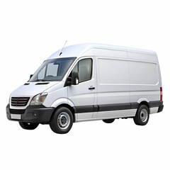 Modern white cargo van isolated on white background for delivery and transportation services