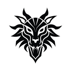Abstract wolf head vector illustration in black color