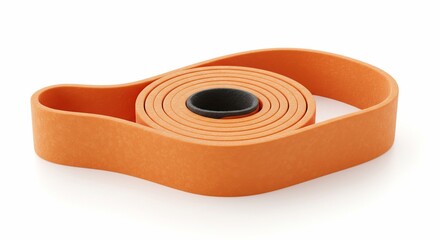 Orange resistance band exercise fitness equipment workout strength training elastic gym loop power band