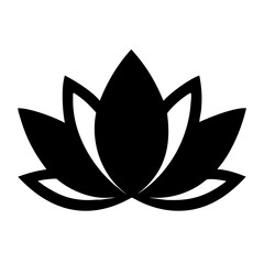 Black lotus flower vector illustration for yoga meditation spa design and decoration element