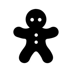 Gingerbread man vector icon christmas holiday cookie silhouette outline illustration art