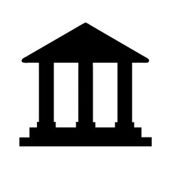 Vector graphic of a bank building courthouse government building with pillars and roof design