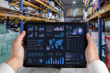 Business data dashboard provide business intelligence analytic for marketing strategy planning snugly with big data set to analyze customer demands and foreseeing business future
