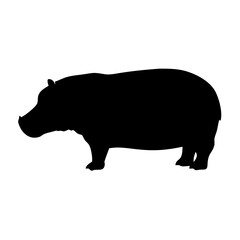 Hippopotamus vector art hippo silhouette illustration african wildlife animal mammal nature river black