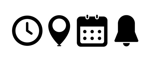 Location Time Calendar Notification Icons Pack