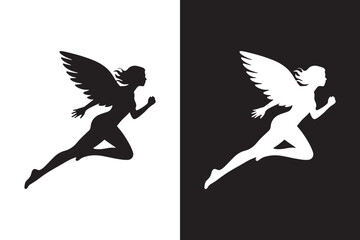 Running Angel Silhouette Logo