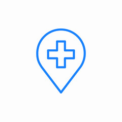 medical cross pin destination icon sign vector
