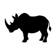 Rhinoceros silhouette vector illustration african rhino wildlife animal mammal safari nature drawing art