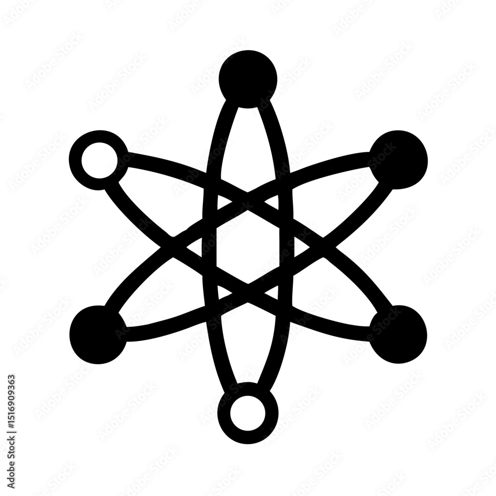 Poster explore network connection abstract atom structure science technology complex system design vector