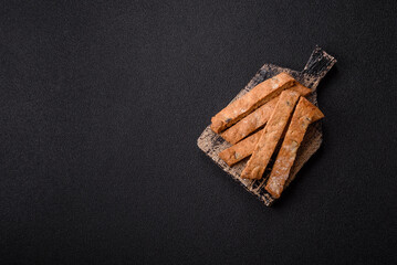 Biscotti or cantuccini biscuits, a crispy sweet Italian pastry. Biscotti dessert