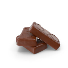 Stack of Milk Chocolate Bars Isolated on Transparent Background