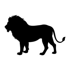 Lion silhouette vector illustration african wildlife animal predator feline king mammal zoo safari graphic design art print