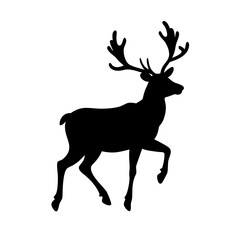 Deer silhouette vector graphic for christmas holiday design reindeer antlers wildlife animal