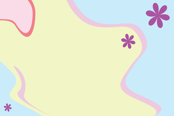pastel wavy background withflora elements
