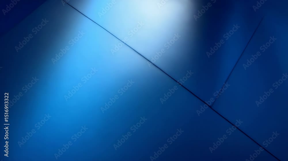 Poster abstract blue planes intersecting with diagonal lines and light source creating modern texture