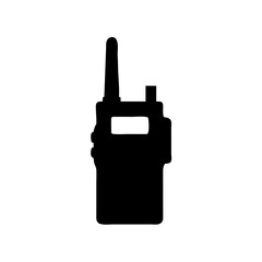 Portable walkie talkie radio communication device silhouette vector illustration isolated art