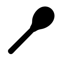Isolated black silhouette of a spoon for cooking, eating, and kitchen utensils design needs
