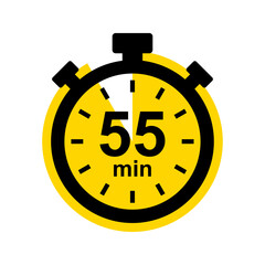 55 minute timer. Stopwatch icon