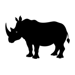 Rhinoceros silhouette vector african wildlife animal nature safari mammal rhino art design