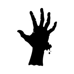 Black silhouette of reaching hand zombie hand halloween hand spooky hand creepy hand dead hand vector