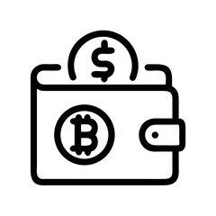 Bitcoin wallet vector icon cryptocurrency digital currency blockchain technology finance investment money coin
