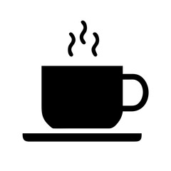 Black coffee cup with steam vector illustration hot drink caffeine beverage morning coffee break coffee time