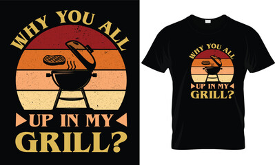 BBQ T-shirt design vector.