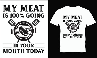 BBQ T-shirt design vector.