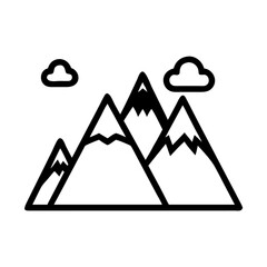 Mountain range vector illustration for hiking adventure and outdoor nature landscape design icon