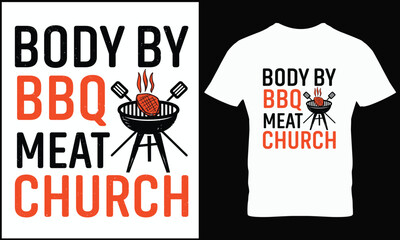 BBQ T-shirt design vector.