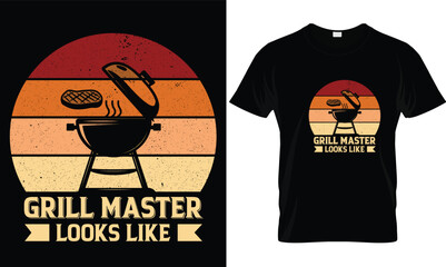 BBQ T-shirt design vector.
