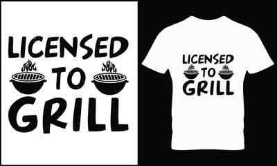 BBQ T-shirt design vector.