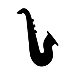 Saxophone vector illustration music instrument jazz band musical silhouette graphic art design black shape isolated