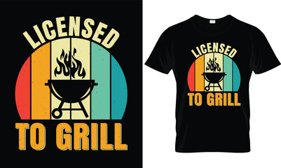 BBQ T-shirt design vector.