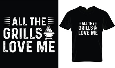 BBQ T-shirt design vector.