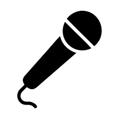 Microphone vector icon audio mic karaoke record sound music voice sing podcast equipment tool