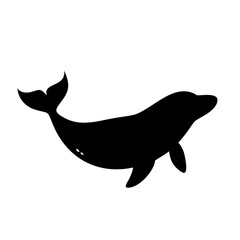 Whale silhouette vector illustration for ocean animals marine life design and artwork projects