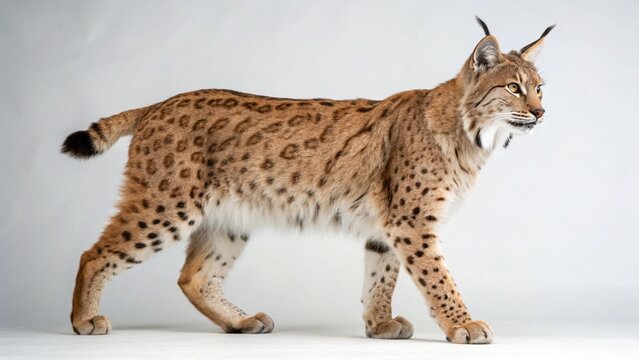 Eurasian Lynx on studio background