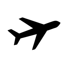 Airplane travel transportation flight aviation flying aircraft jet airliner silhouette vector icon graphic design element