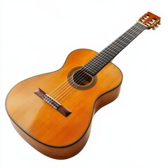 Classical guitar isolated on white background