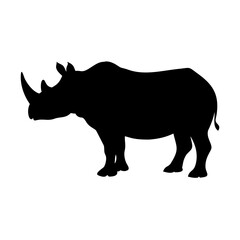 Rhinoceros silhouette vector illustration of african wildlife animal isolated design element