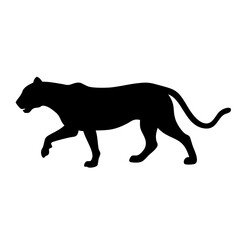 Black panther silhouette vector illustration jaguar animal feline wildlife predator design element art