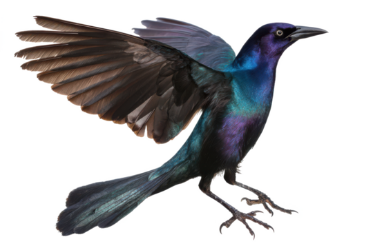 Majestic Great-tailed Grackle in Flight Stunning Avian Photography