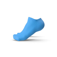 Blue Socks on Foot Standing on Toes Isolated on Transparent Background
