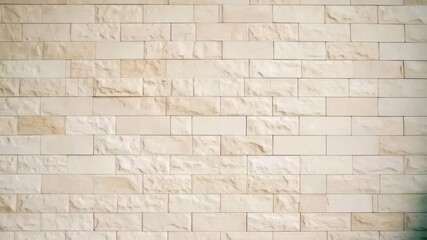 Light Beige Brick Wall Texture Background, interior decoration with decorative stone panels with uneven surface, building and construction design, backdrop - Powered by Adobe