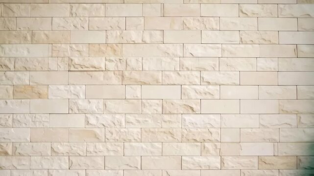Light Beige Brick Wall Texture Background, interior decoration with decorative stone panels with uneven surface, building and construction design, backdrop