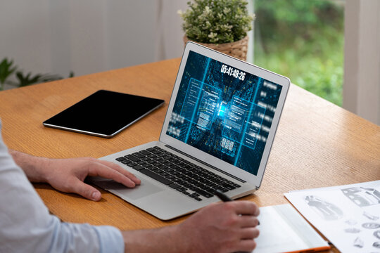 Software development or programming work with coding screen of various programming languages like HTML, , , and C brisk for new application development - Powered by Adobe